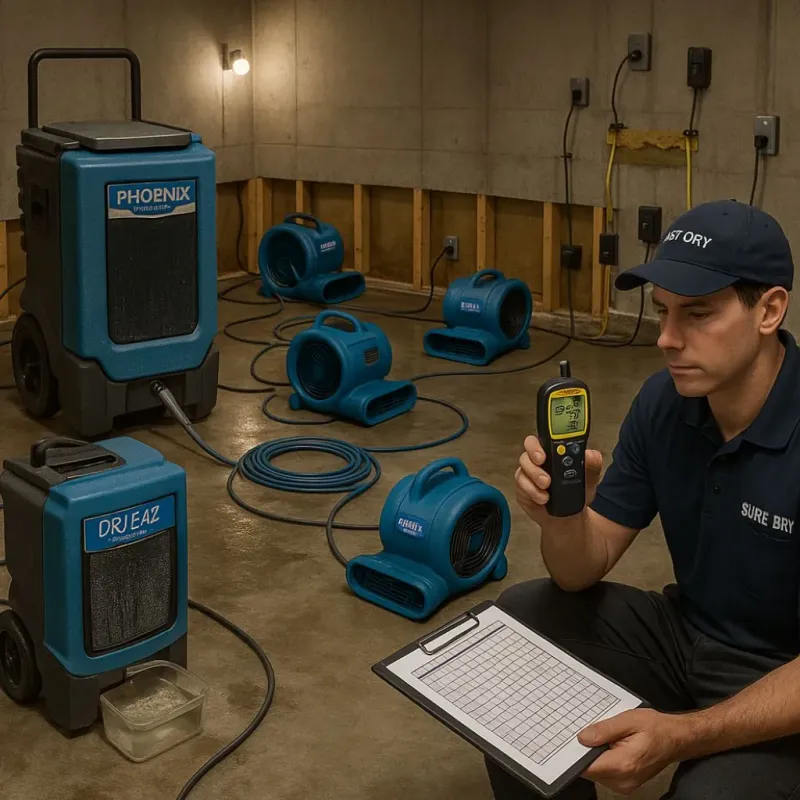 Structural Drying and Dehumidification process in Delmont, PA